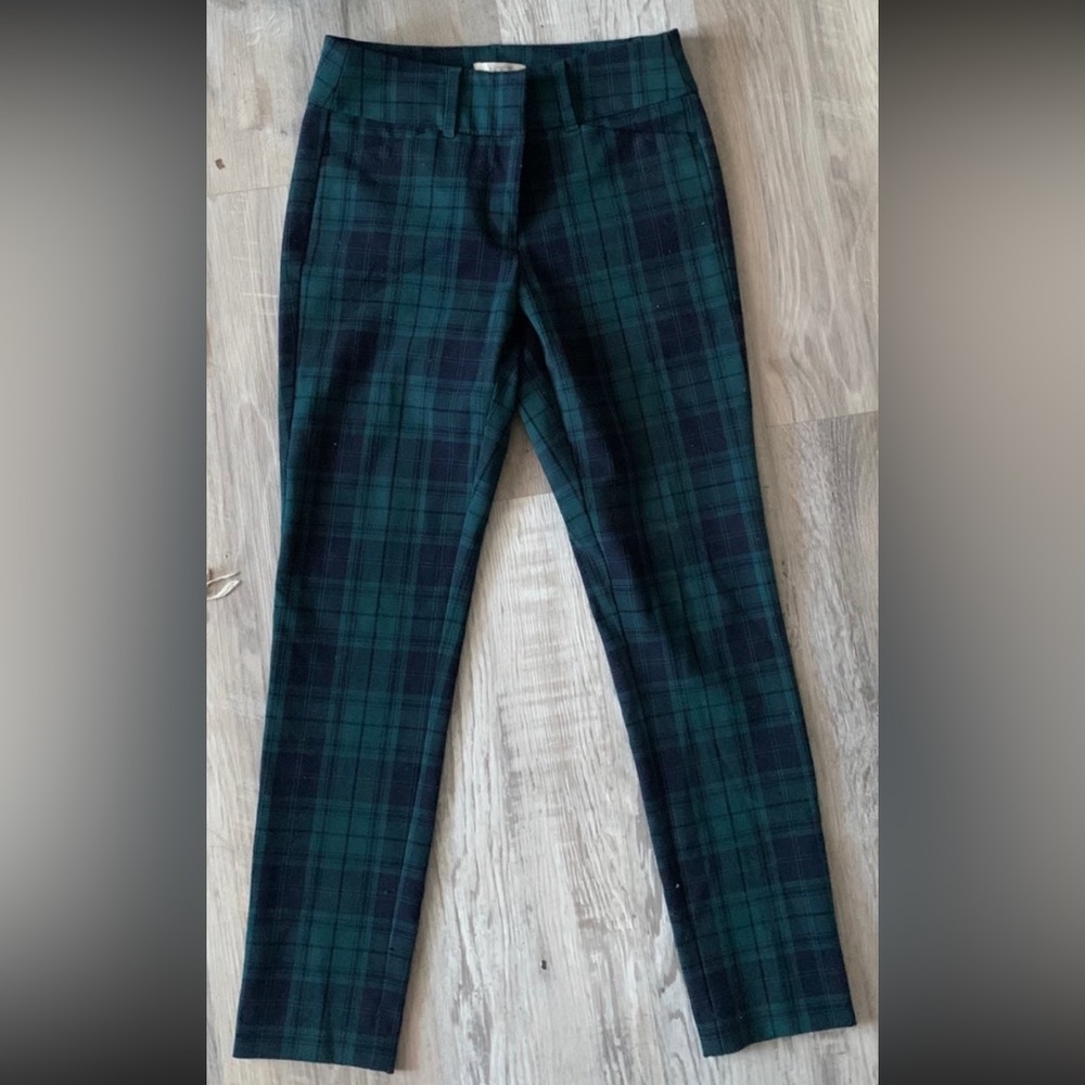 Loft Outlet blue and green plaid pants 00P